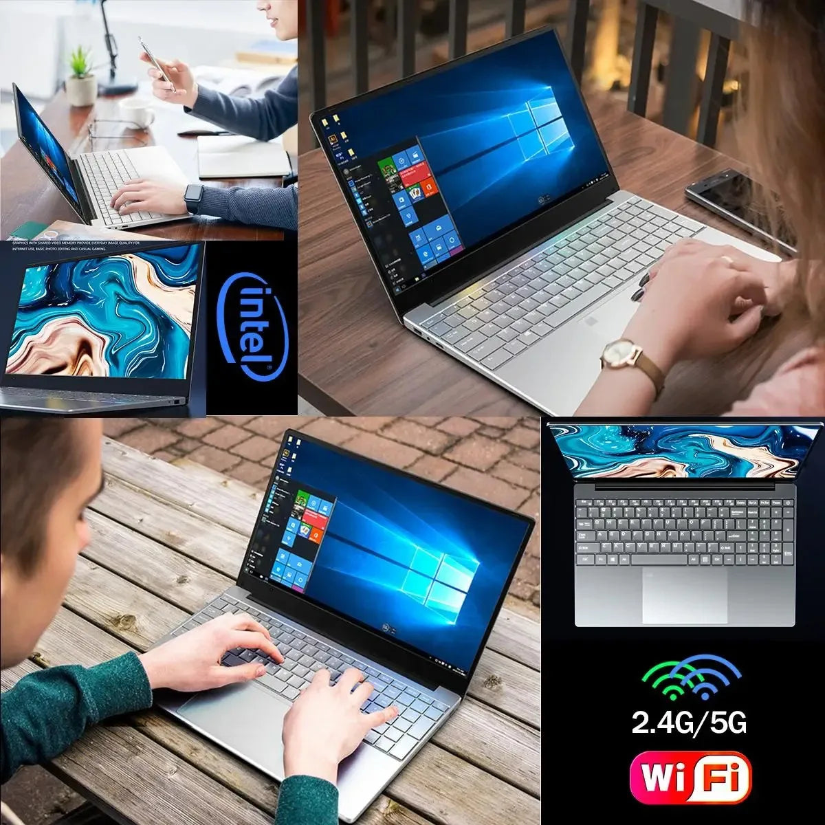 New Laptop Windows 11 Intel  J4025 180° Folding Slim Laptop Gamer 12GB RAM 512GB 1TB SSD 1920*1080 Office Study Computer PC