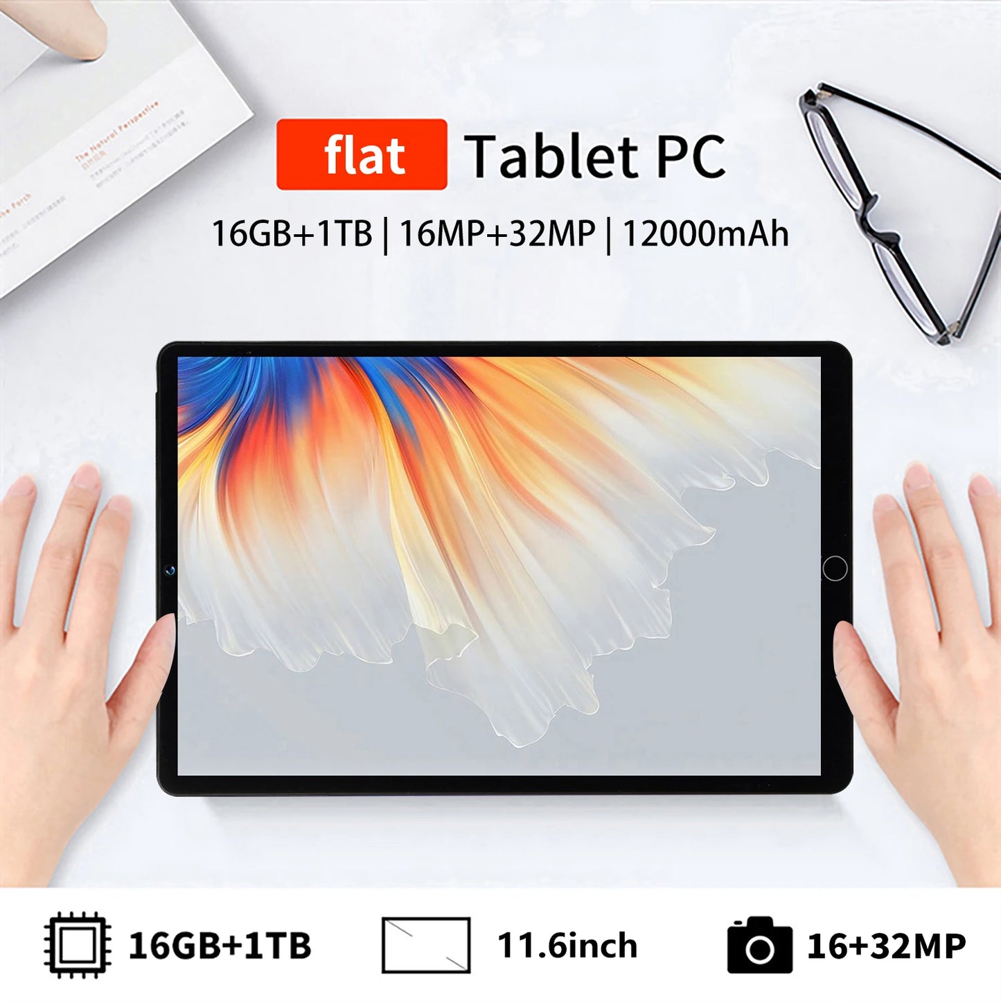 2024 5G Brand New 11.6 inch Tablet Android 16GB RAM 1TB ROM 12000mAh Android 13.0 10 core MTK6797 Wifi Network Tablets PC