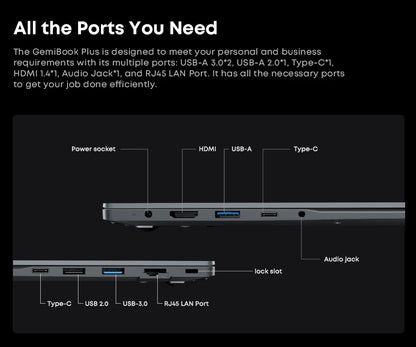 CHUWI GemiBook Plus Laptop 16GB LPDDR5 512GB SSD Intel Alder Lake N100 15.6'' FHD 1920 * 1080 WiFi 6 Windows 11 Laptops
