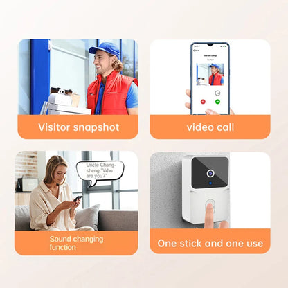 Tuya Wireless Video Doorbell Camera WIFI Night Vision Smart Home Security Outdoor HD Door Bell Two Way Intercom Voice Change