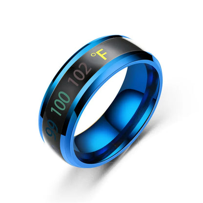 Smart Stainless Steel Multifunctional Ring For Couples Mood Changes Color From Waterproof Body Temperature Measuring Ring