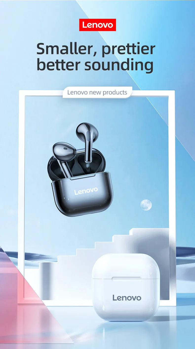 Original Lenovo LP40 Bluetooth 5.0 TWS Wireless Earphones Human Ear Design Headset Simple Operation Easy to Grasp Headphones