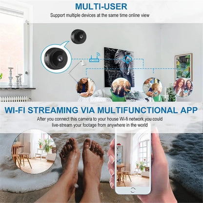 A9 Mini Camera HD 720P Intelligent Home Security IP WiFi Camera Monitor Mobile Remote Camera Mobile Remote Application