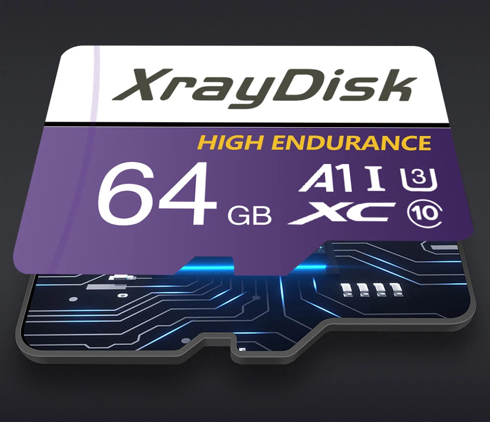 Xraydisk TF Card 64G 128GB 256GB Memory Card High Speed With Adapter A1 U3 Class 10 V30 For Phone/Camera/Dash