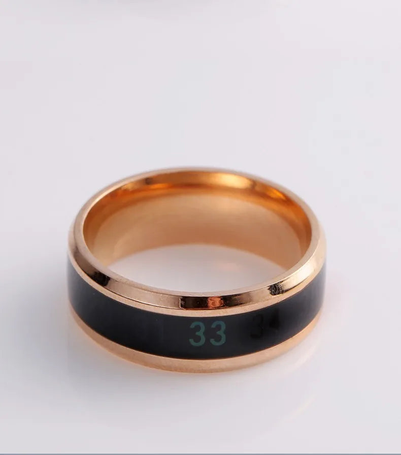 Smart Stainless Steel Multifunctional Ring For Couples Mood Changes Color From Waterproof Body Temperature Measuring Ring