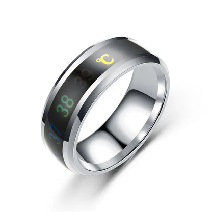 Smart Sensor Body Stainless Steel Love Band Ring With Temperature Measurement Function Rings For Couples Accessories Anillo