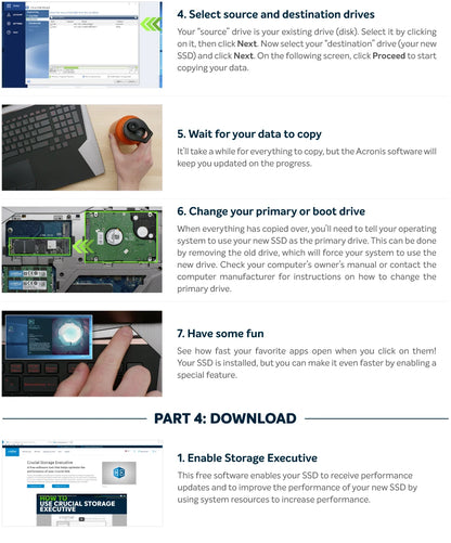 Crucial P3 Plus Memory 2TB 1TB 500GB PCIe Gen4 3D NAND NVMe M.2 2280 SSD, up to 5000MB/s  Solid State Drive Disk(OEM Package)