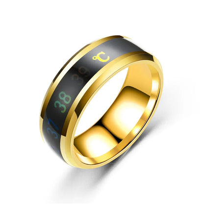 Smart Sensor Body Stainless Steel Love Band Ring With Temperature Measurement Function Rings For Couples Accessories Anillo