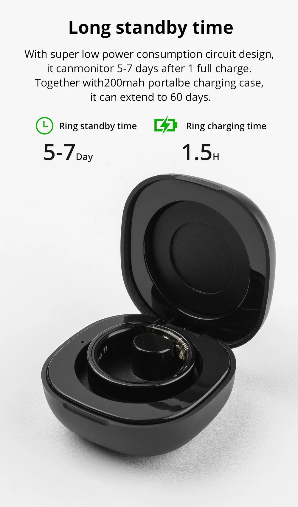 2024 COLMI R09 Smart Ring Men Women with Charging Case, Body Temperature Health and Sleep Monitor For Xiaomi Samsung Phone