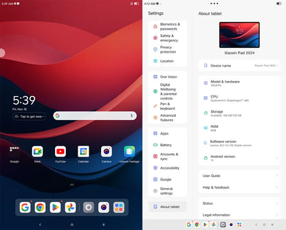 Global Firmware Lenovo Xiaoxin Pad 2024 Tablet 6 / 8GB 128GB Qualcomm Snapdragon 685 Octa Core 11" Screen GPS WIFI Android Tab