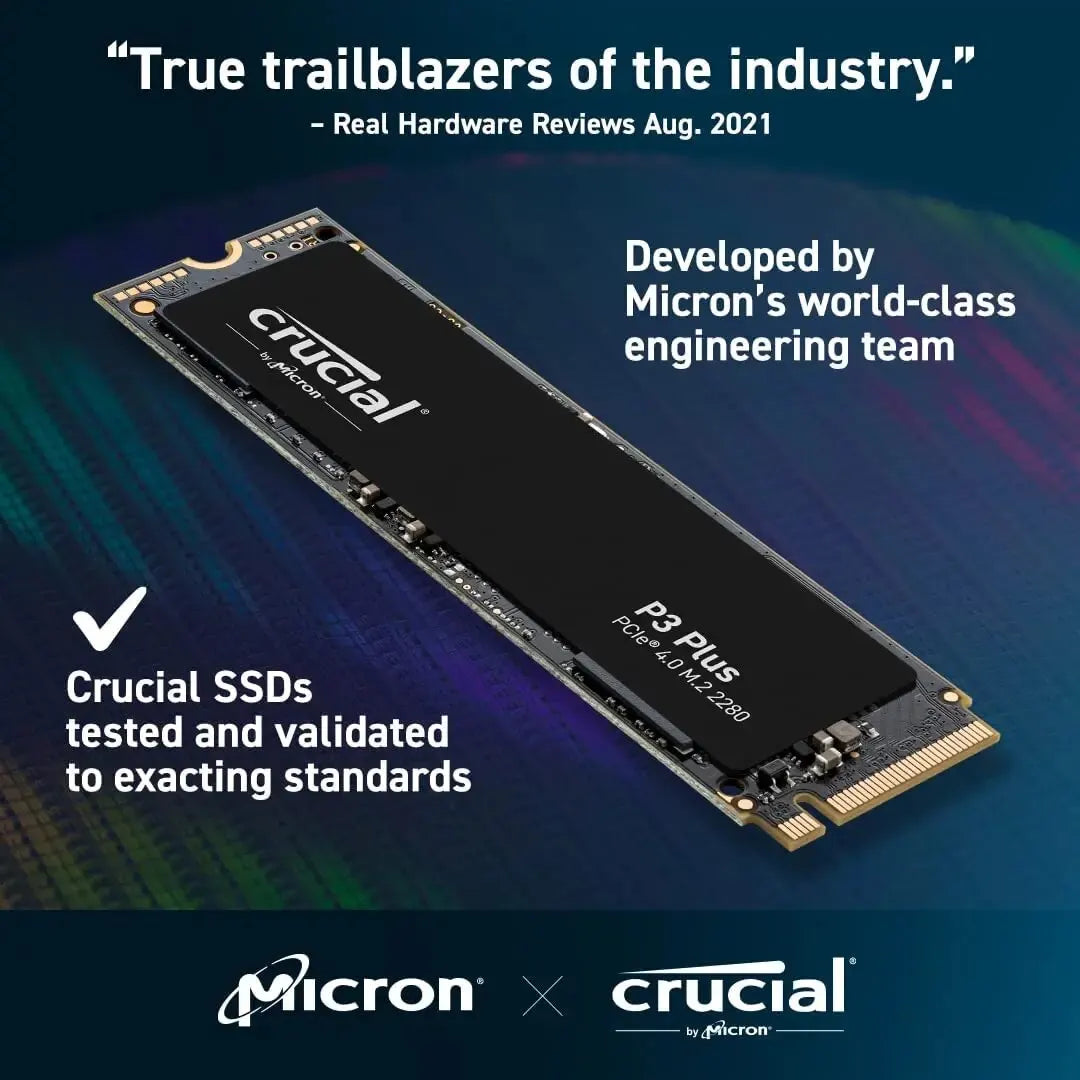 Crucial P3 Plus Memory 2TB 1TB 500GB PCIe Gen4 3D NAND NVMe M.2 2280 SSD, up to 5000MB/s  Solid State Drive Disk(OEM Package)