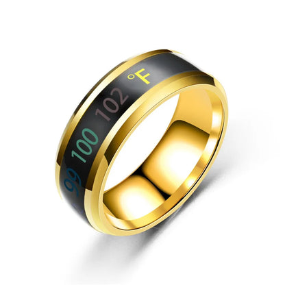 Smart Stainless Steel Multifunctional Ring For Couples Mood Changes Color From Waterproof Body Temperature Measuring Ring