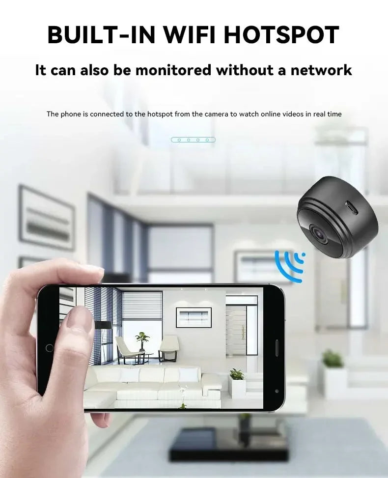 A9 Mini Camera HD 720P Intelligent Home Security IP WiFi Camera Monitor Mobile Remote Camera Mobile Remote Application