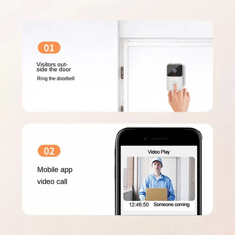 Tuya Wireless Video Doorbell Camera WIFI Night Vision Smart Home Security Outdoor HD Door Bell Two Way Intercom Voice Change