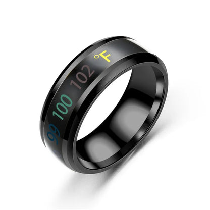 Smart Stainless Steel Multifunctional Ring For Couples Mood Changes Color From Waterproof Body Temperature Measuring Ring