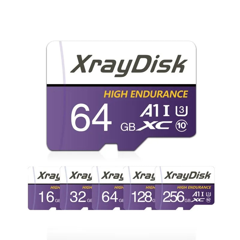 Xraydisk TF Card 64G 128GB 256GB Memory Card High Speed With Adapter A1 U3 Class 10 V30 For Phone/Camera/Dash