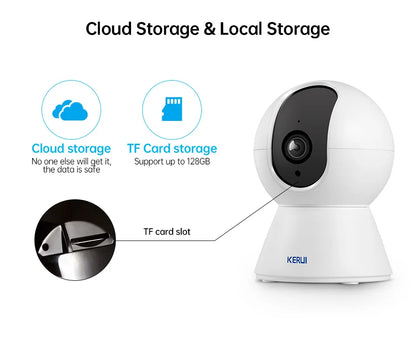 KERUI 5MP Tuya Smart Mini WiFi IP Camera Indoor Wireless Home Security AI Human Detect CCTV Surveillance Camera Auto Tracking