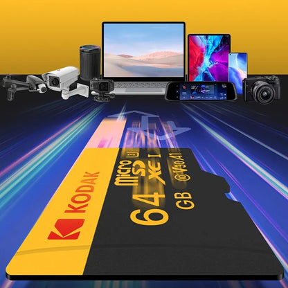 Kodak Micro SD Card Memory Card Class 10 32GB 64GB 128GB 256GB U3 4K High Speed Cartao De Memoria Flash Memory TF Mecard C10