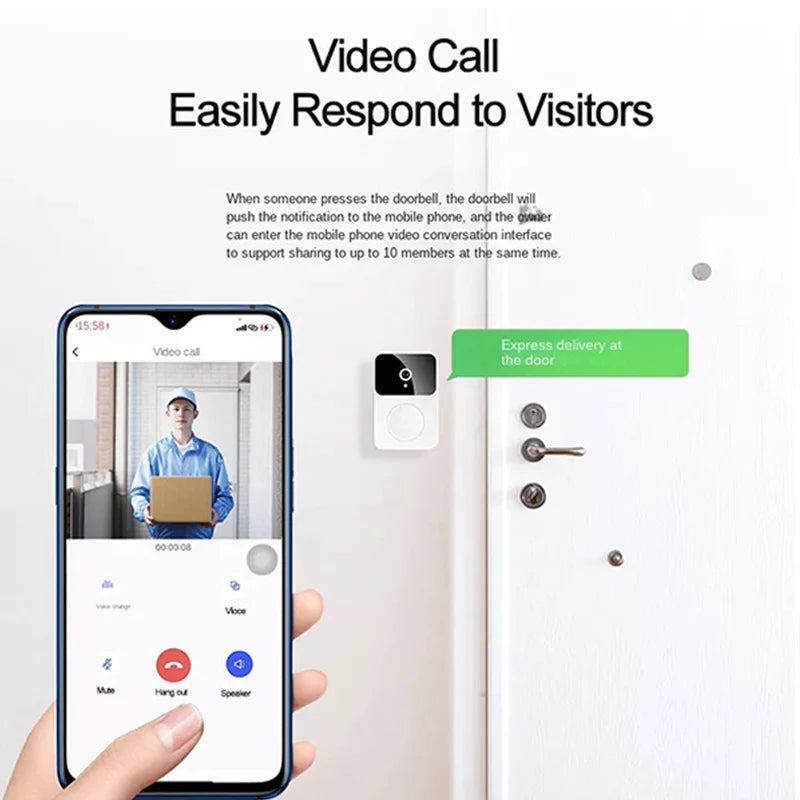 Tuya Wireless Video Doorbell Camera WIFI Night Vision Smart Home Security Outdoor HD Door Bell Two Way Intercom Voice Change