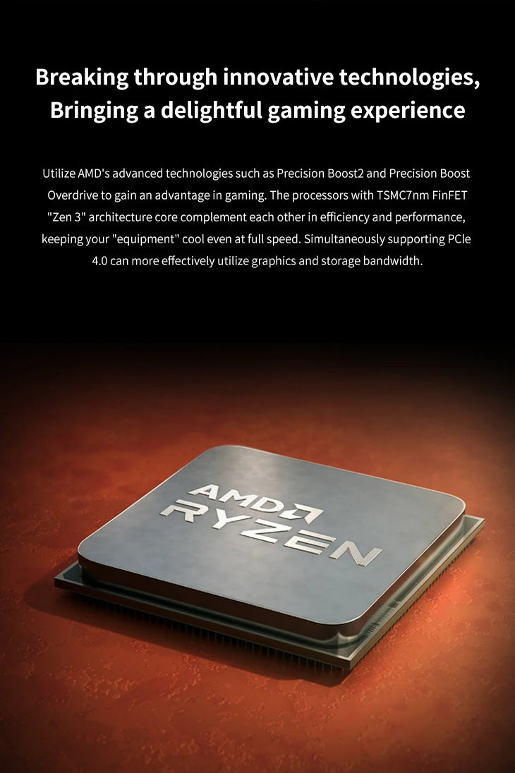 New AMD Ryzen 7 5700X3D - R7 5700X3D 5000 Series 8-Core 4.1 GHz Socket AM4 Thread CPU Processor New but without fan Game Cache