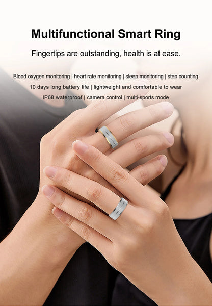 2024 Smart Ring For Men Women Heart Rate Blood Oxygen Monitoring Multi Sports Modes IP68 Waterproof Smart Rings For Android IOS