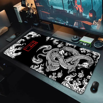 Japanese Dragon Large Gaming Mousepad XXL Gamer Mouse Pad on The Table Speed Desk Mat Anime 900x400 700X300 Mouse Mats