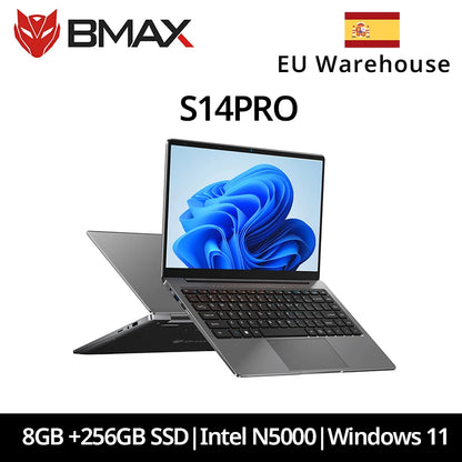 BMAX S14 Pro Intel N5000 8GB RAM 256GB SSD CPU 1920*1080 14 Inch Laptop Windows 11 Dual Notebook Wifi USB laptop PC