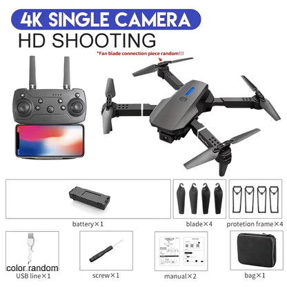 KBDFA 2025 E88 Professional Wide Angle RC Dron HD 4K Camera Mode Foldable Helicopter Aircraft Quadcopter Drone Kid Gift Toys